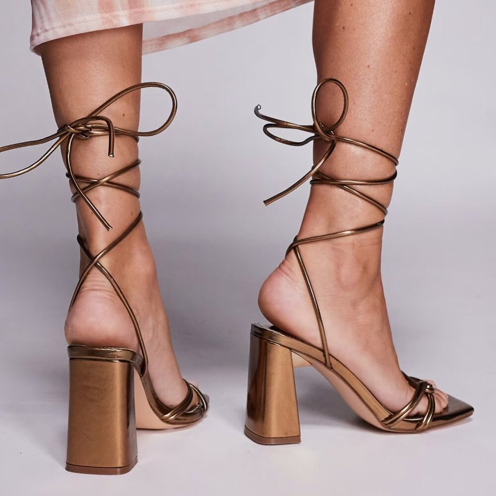 NWT Public Desire Schiffer Block Heel Sandals - Picture 3 of 4
